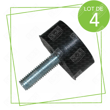 LOT DE 4 PIEDS UNIVERSEL VIS M8 HAUTEUR 45MM MACHINE À LAVER, LAVE-LINGE - 107LG03