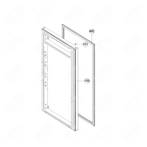 JOINT DE PORTE (PARTIE RÉFRIGÉRATEUR)  D'ORIGINE REPÈRE 460 FRIGO, RÉFRIGÉRATEUR, CONGÉLATEUR - 42041549