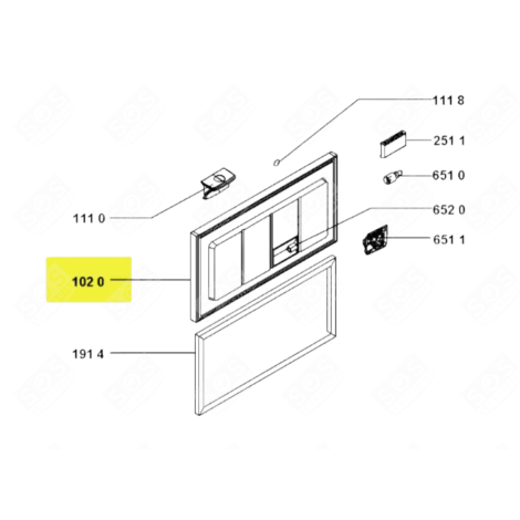 PORTE CONGELATEUR FRIGO, RÉFRIGÉRATEUR, CONGÉLATEUR - 481010447335