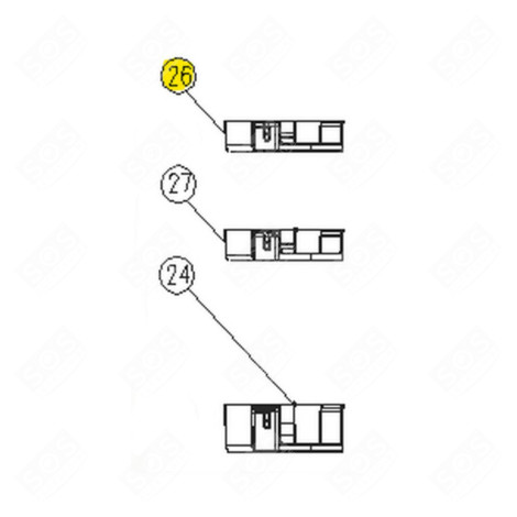 BALCONNET SUPÉRIEUR (REPÈRE 26) FRIGO, RÉFRIGÉRATEUR, CONGÉLATEUR - 53041706, 2207502731