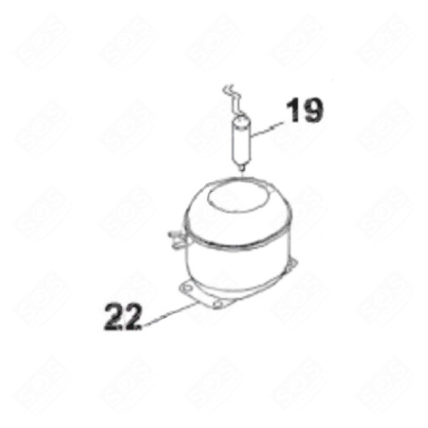 CONDENSATEUR 5 MF ( REPÈRE 19 ) FRIGO, RÉFRIGÉRATEUR, CONGÉLATEUR - 53030027, MKNC505