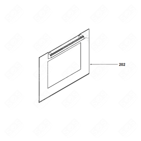VITRE EXTERIEURE DE PORTE FOUR, CUISINIÈRE - AS0017710