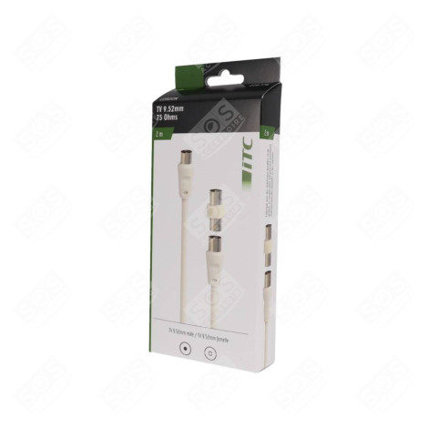 CÂBLE COAXIAL AVEC ADAPTATEUR (2M) TÉLÉVISION - 304510
