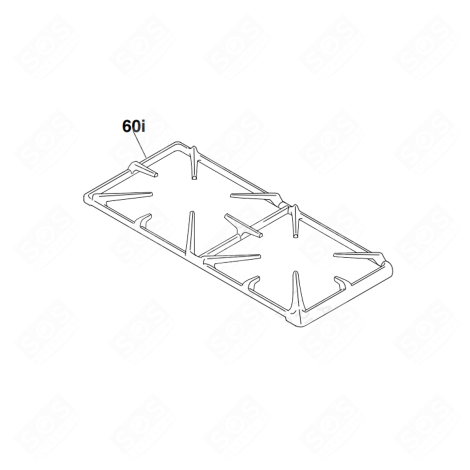 GRILLE GAUCHE (REPÈRE 60I) PLAQUE DE CUISSON - 91751867
