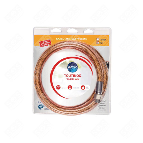 TUYAU DE GAZ BUTANE-PROPANE TOUT INOX  2000MM FOUR, CUISINIÈRE - 484000000335