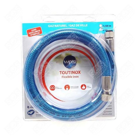 FLEXIBLE DE GAZ TOUT INOX GAZ NATUREL 2M - TNE200 FOUR, CUISINIÈRE - 484000000333