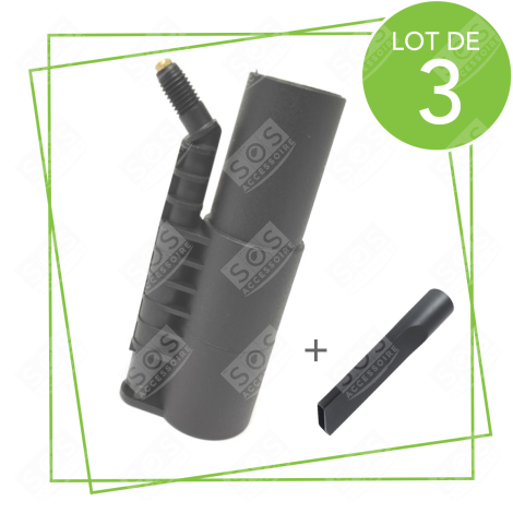 LOT DE 3 BUSES HAUTE PRESSION 120° AVEC 1 SUCEUR PLAT NETTOYEUR VAPEUR - M0007065