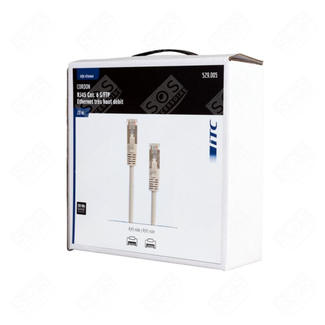 CORDON RJ45 CAT.6 20M D'ORIGINE TÉLÉVISION - 302364