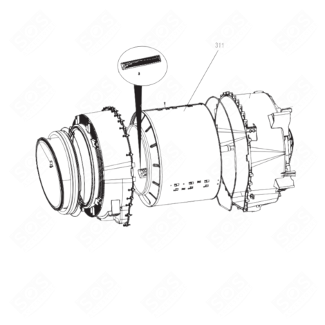 TAMBOUR (REPÈRE 331) MACHINE À LAVER, LAVE-LINGE - AS0061281