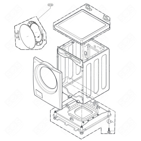 PORTE COMPLÈTE ( REPÈRE A150) MACHINE À LAVER, LAVE-LINGE - ADC76886114
