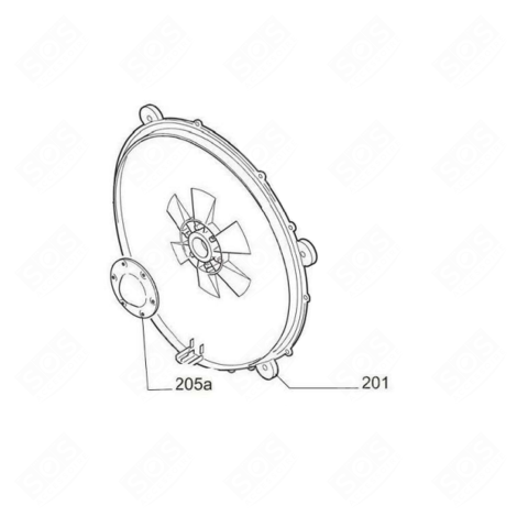 PANNEAU SUPPORT ARRIÈRE (REPÈRE 201) MACHINE À LAVER, LAVE-LINGE - 70005194