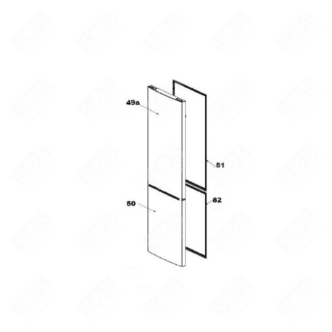 JOINT DE PORTE REPÈRE 81 (PARTIE RÉFRIGÉRATEUR) FRIGO, RÉFRIGÉRATEUR, CONGÉLATEUR - 49124965, 70000342