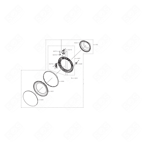 HUBLOT COMPLET (REPÈRE 4-2) MACHINE À LAVER, LAVE-LINGE - DC97-22269B