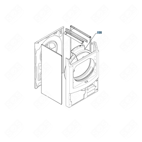 GOUTTIÈRE AIR AVANT (REPÈRE 135) SÈCHE-LINGE - 1254360306, 1254360314