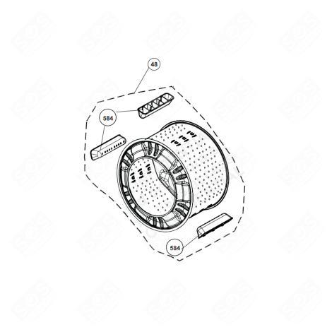 TAMBOUR COMPLET (REPÈRE 48) MACHINE À LAVER, LAVE-LINGE - 2850700100