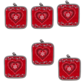 Maniques coeur rouge x 6