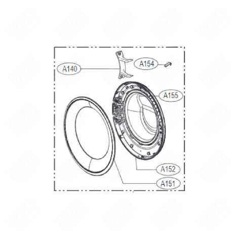 PORTE COMPLÈTE D'ORIGINE MACHINE À LAVER, LAVE-LINGE - AGM30136904