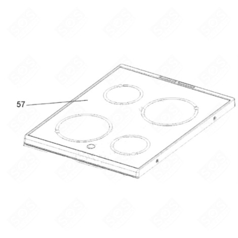 DESSUS VITROCÉRAMIQUE FOUR, CUISINIÈRE - 6403015602, 3428280014