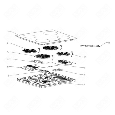 PLATINE D AFFICHAGE D'ORIGINE PLAQUE DE CUISSON - 31050067, 601030043