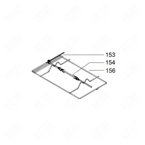 BROCHE FOUR 60X90 FOUR D'ORIGINE (REPÈRE 154) FOUR, CUISINIÈRE - 10002292