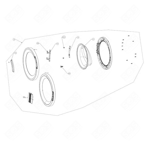 PORTE COMPLÈTE (REPÈRE 10) MACHINE À LAVER, LAVE-LINGE - 2498901800