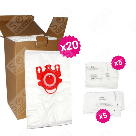PACK 20 SACS FJM + 5 FILTRES ASPIRATEUR - 9917710