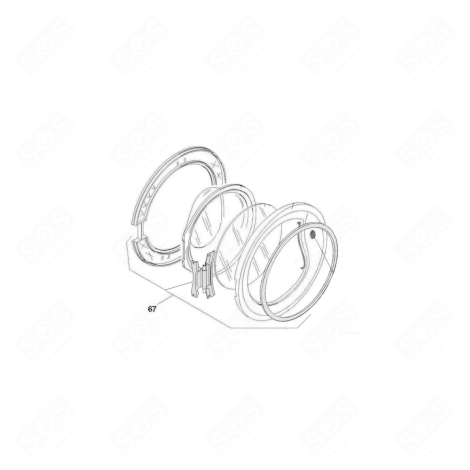HUBLOT COMPLET (REPÈRE 67) MACHINE À LAVER, LAVE-LINGE - 43040273