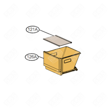 COUVERCLE BAC À LÉGUMES (REPÈRE 121A) FRIGO, RÉFRIGÉRATEUR, CONGÉLATEUR - ACQ30340427