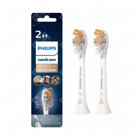 LOT DE 2 TÊTES DE BROSSES À DENTS ÉLECTRIQUES SONIQUES BROSSE À DENTS ÉLECTRIQUE - HX9092/10, HX909210