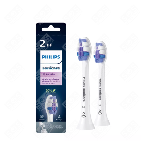 LOT DE 2 TÊTES DE BROSSE À DENTS SONIQUES BROSSE À DENTS ÉLECTRIQUE - HX6052/10, HX605210