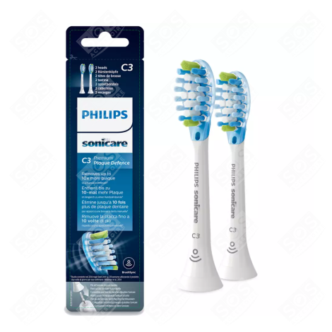 LOT DE 2 TÊTES DE BROSSES À DENTS BLANCHES SONIQUES BROSSE À DENTS ÉLECTRIQUE - HX9042/17, HX904217