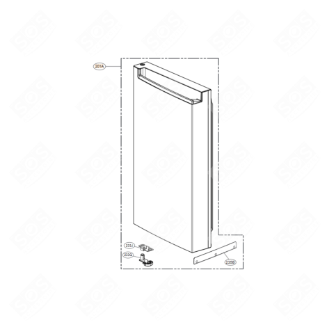 PORTE CONGÉLATEUR (REPÈRE 201A) FRIGO, RÉFRIGÉRATEUR, CONGÉLATEUR - ADD75017114