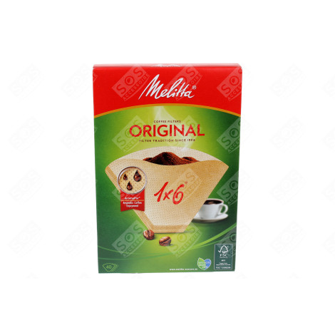 BOITE DE 40 FILTRES 1X6/40 FSC LABEL D'ORIGINE CAFETIÈRE, MACHINE À CAFÉ - 6761343