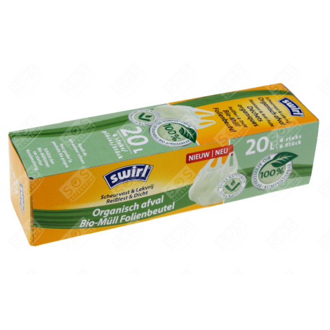 SACS POUBELLE 20L - BIO AVEC POIGNÉE D'ORIGINE ACCESSOIRES ET ENTRETIEN - 6773922