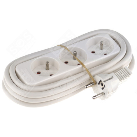PRISE MULT.BLANC+CORDON 3M 3 X 16 A. EMBALLE ÉLECTRICITÉ, DOMOTIQUE - FX33M