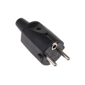 Fiche pvc 16a avec terre noir Fiche pvc 16a avec terre noir