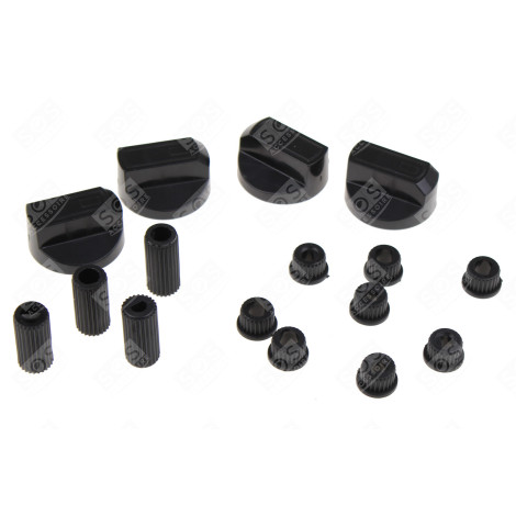KIT DE 4 BOUTONS NOIRS UNIVERSELS FOUR, CUISINIÈRE - 3666356048339