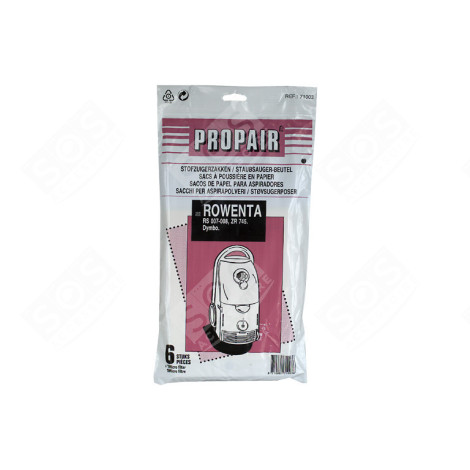 SAC ASPIRATEUR PROPAIR ZR 745 5 PIECES + 1 MICRO-FILTRE ASPIRATEUR - RAZR745