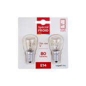 Lampe / ampoule halogène frigo15 w. e14 lot de 2 lampes d'origine
