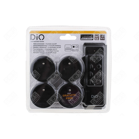 KIT 4 PRISES DE COMMUTATION NANO - TÉLÉCOMMANDE 4 CANAUX - DIO 1.0 - NOIR D'ORIGINE ÉLECTRICITÉ, DOMOTIQUE - 54894
