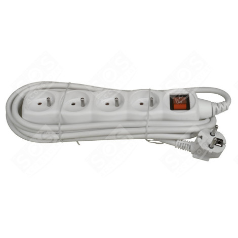MULTI PRISES, 3 METRES - 4 PRISES AVEC INTERRUPTEUR ÉLECTRICITÉ, DOMOTIQUE - 44077