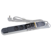 Prise multi. 3m 6x16a avec inter. gris fonce