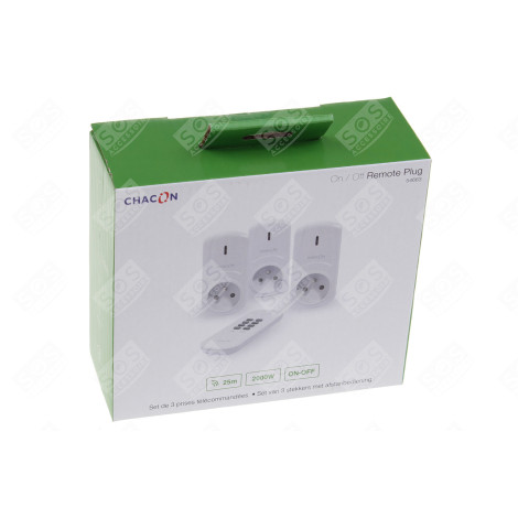 SET DE 3 PRISES ON/OFF+ TÉLÉCOMMANDE (2000W - FR) D'ORIGINE ÉLECTRICITÉ, DOMOTIQUE - 54663
