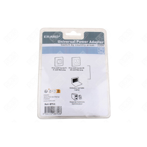 ADAPTATEUR DE VOYAGE D'ORIGINE ÉLECTRICITÉ, DOMOTIQUE - 728753