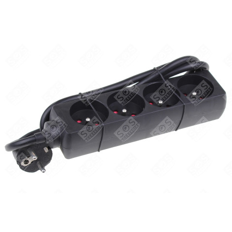 PRISE MULT+CORDON 4X16A RECTANG. NOIR 1.5M D'ORIGINE ÉLECTRICITÉ, DOMOTIQUE - 44022