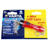 Lot de 10 piles aa lr06 avec lampe mini led d'origine