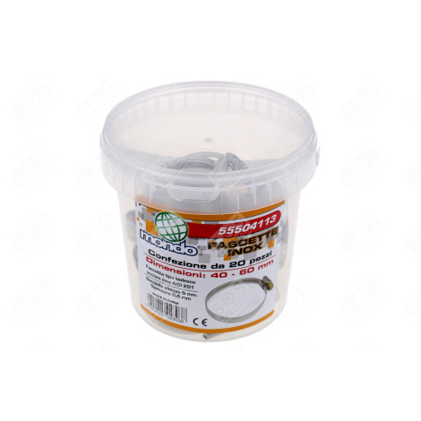 COLLIER DE SERRAGE 40-60 MM BOX 20 PCS SANITAIRE - 55504113