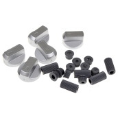 Kit de 5 boutons chromes universels