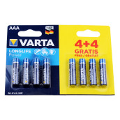 Lot de 8 piles longlife power lr03 aaa d'origine