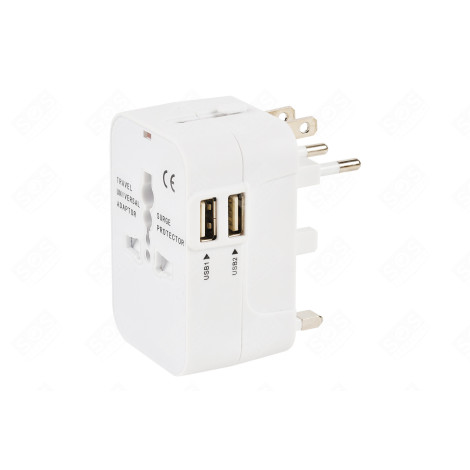 ADAPTATEUR DE VOYAGE + CHARGEUR 2 USB 2.4A (SMART CHARGE) D'ORIGINE INFORMATIQUE - 728752